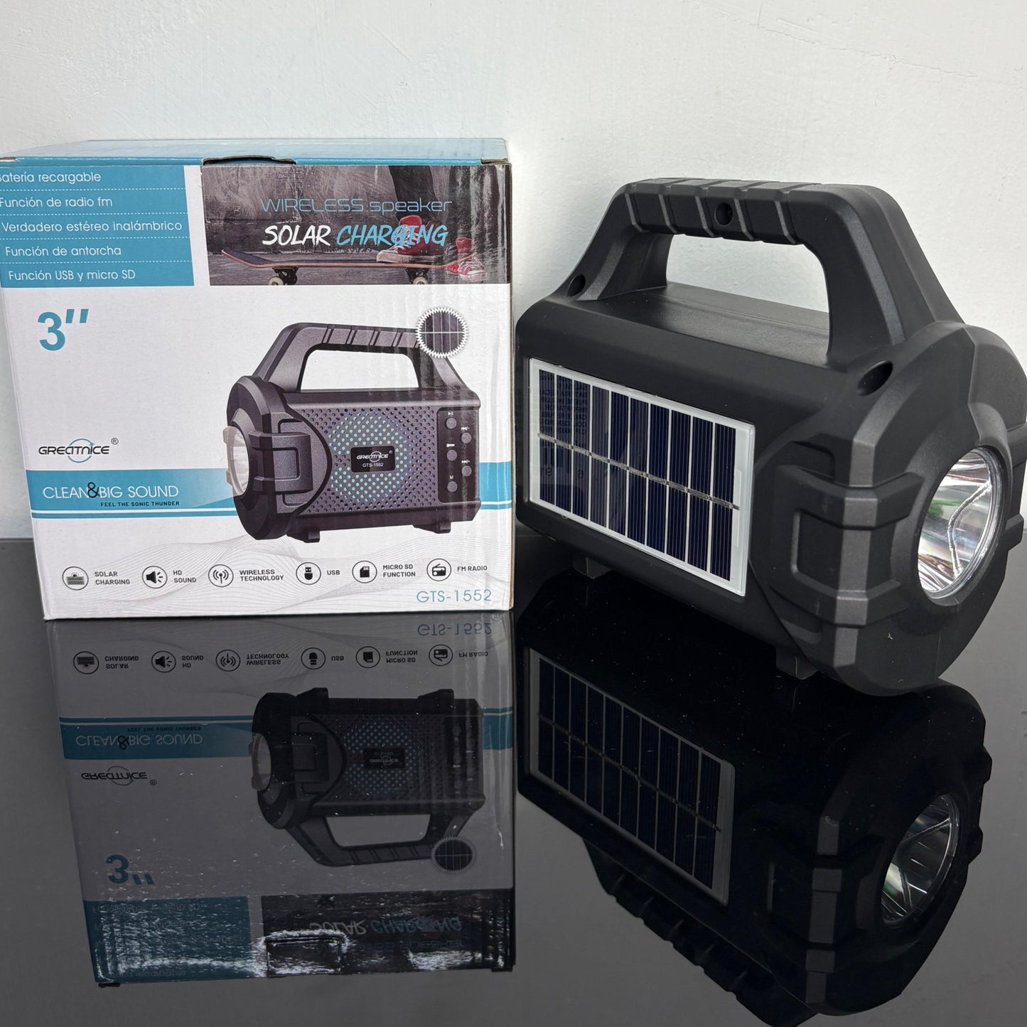 Bocina Bluetooth 3" con linterna GTS-1552