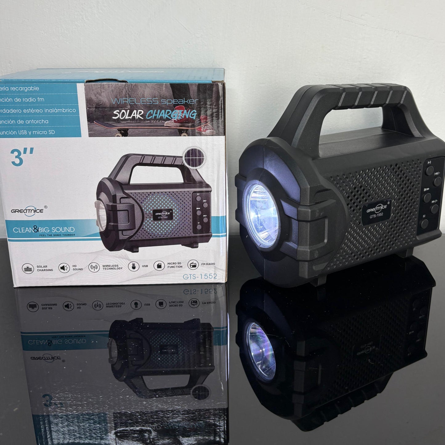 Bocina Bluetooth 3" con linterna GTS-1552