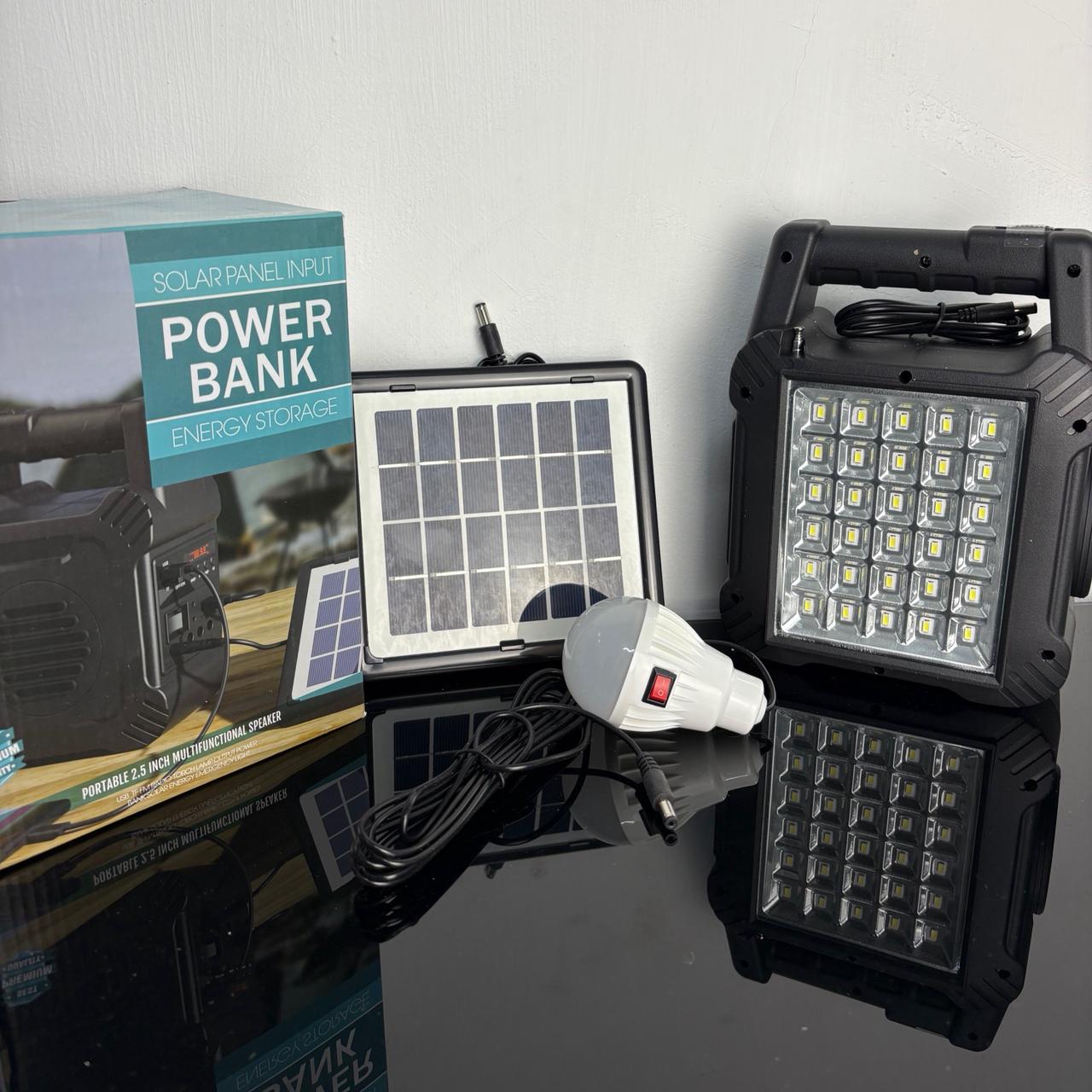 Bocina Bluetooth con panel solar y funcion de powerbank GTS-1464