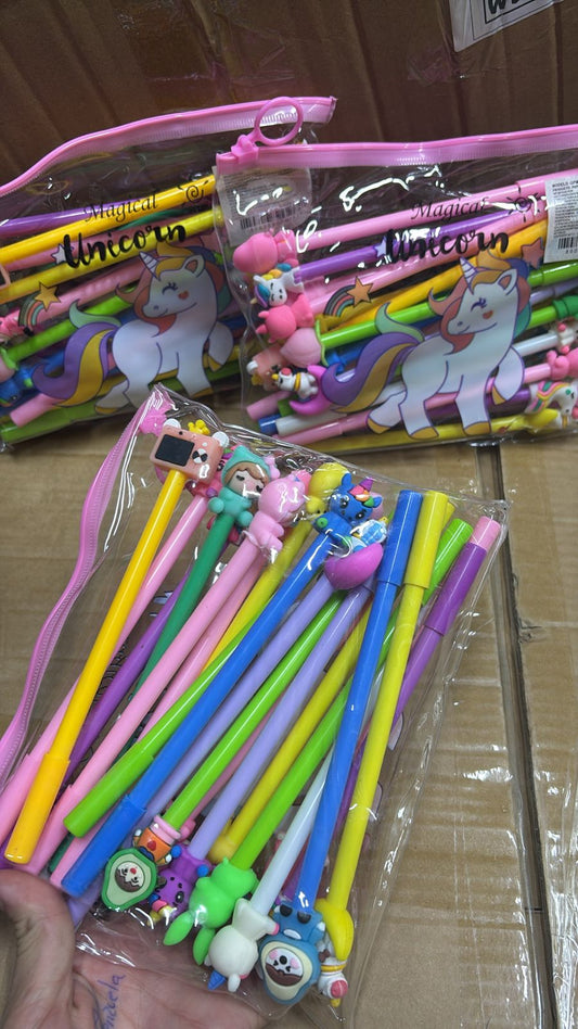 Paquete Con 20 Plumas de Figuras