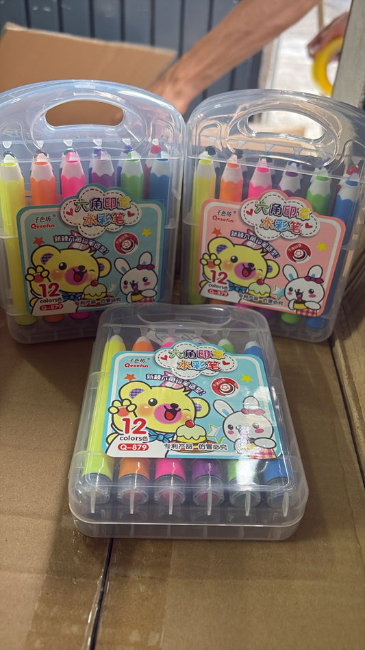 Estuche 12 Plumines Con Sello
