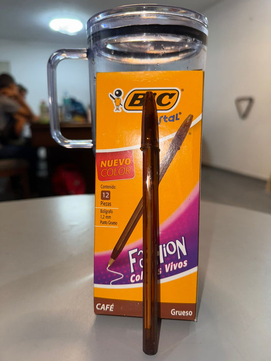 PLUMA BIC CRISTAL  CAFE 12 PZAZ