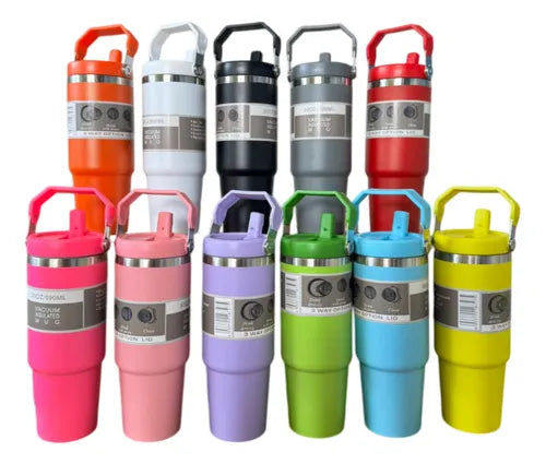 Termo 30 oz con agarradera hexagonal