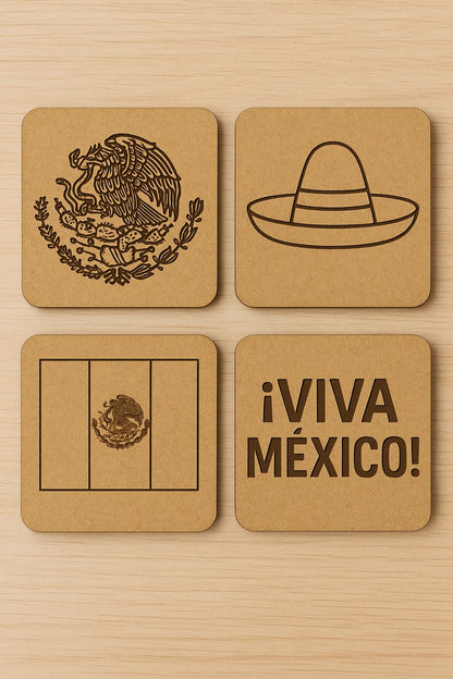 Pack 4 Porta Vasos Patrios MDF