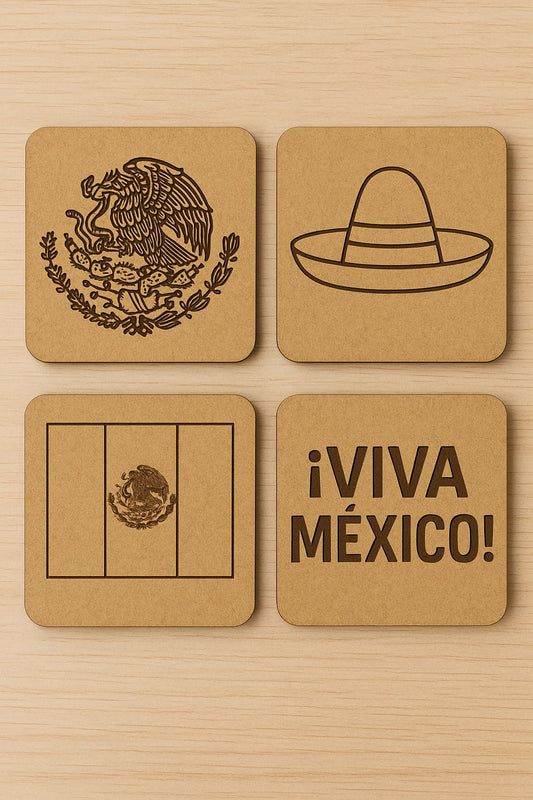 Pack 4 Porta Vasos Patrios MDF