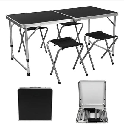 Mesa Plegable con 4 bancos