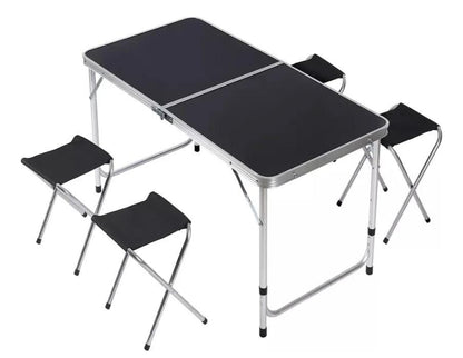 Mesa Plegable con 4 bancos