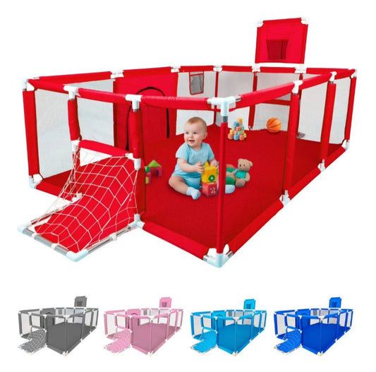 Corral bebé gimnasio de juegos porterías y tablero infantil