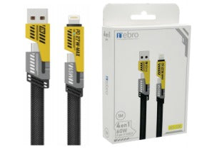 Cable de datos 60W metálico 4 en 1