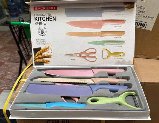 Set Cuchillo Colores 6pza