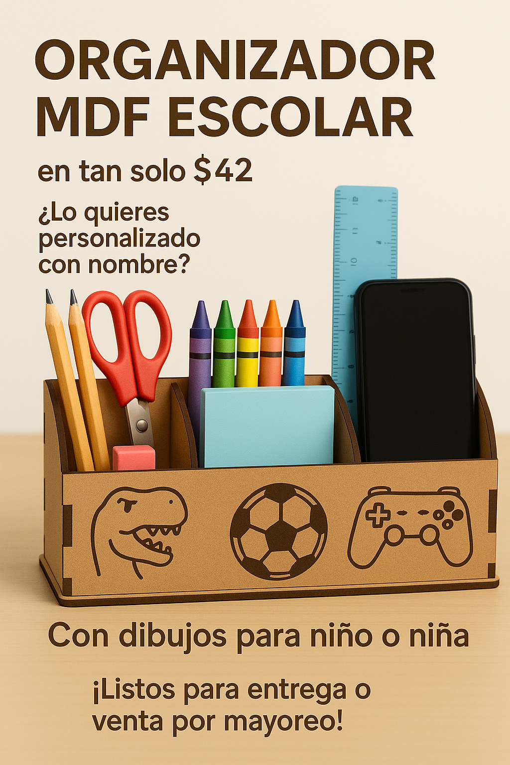 Organizador Escolar (Personalizable nombre y dibujo)