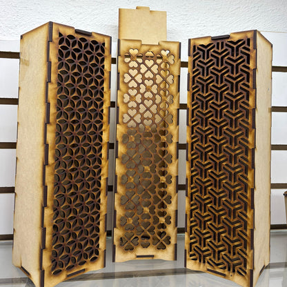 Caja de botella con diseño mdf